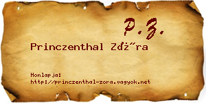 Princzenthal Zóra névjegykártya